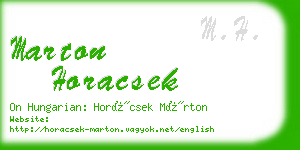marton horacsek business card